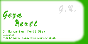 geza mertl business card