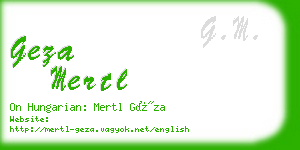 geza mertl business card